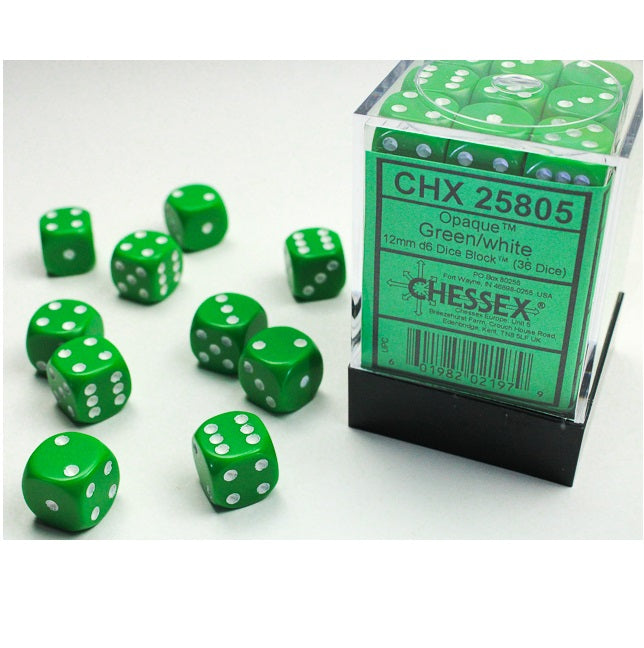 Dice - Chessex - 12mm D6 (36pc) - Opaque