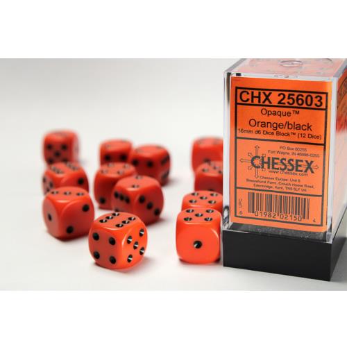 Dice - Chessex - 16mm D6 (12pc) - Opaque | Event Horizon Hobbies CA