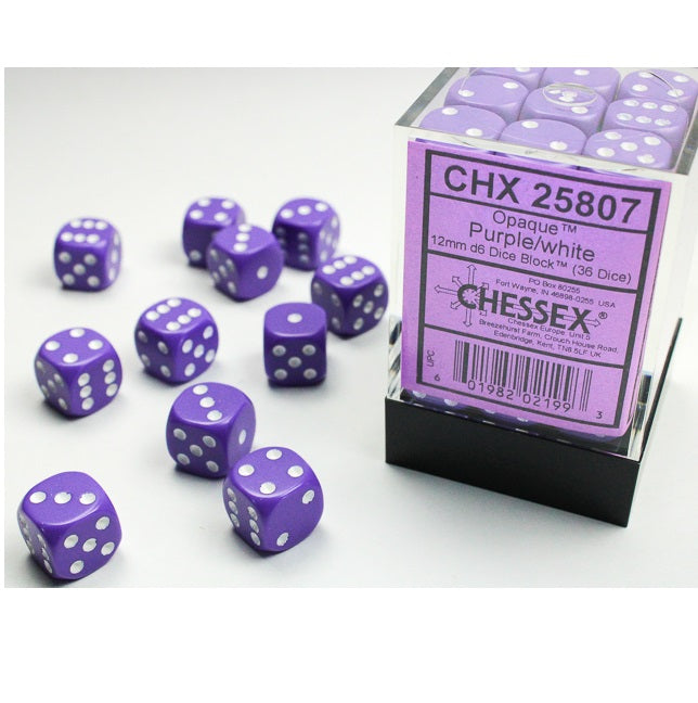 Dice - Chessex - 12mm D6 (36pc) - Opaque