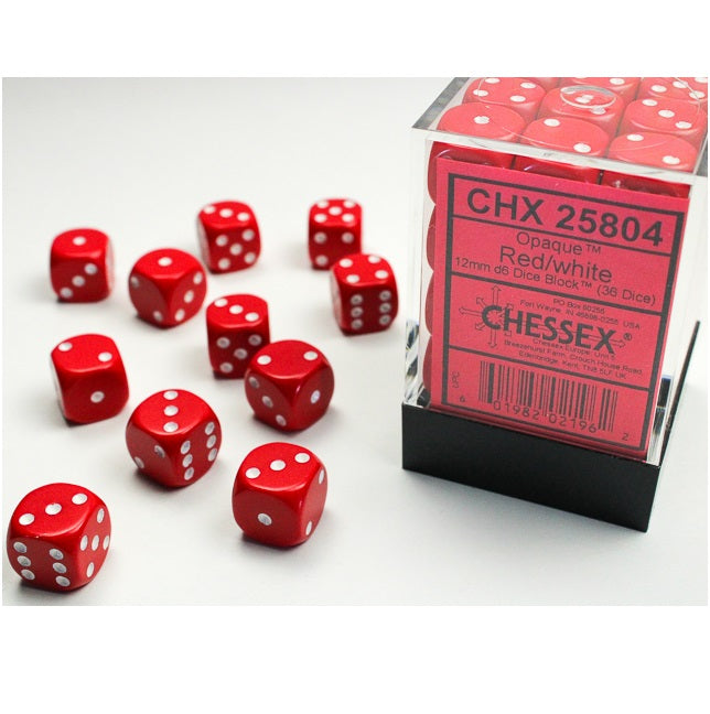 Dice - Chessex - 12mm D6 (36pc) - Opaque