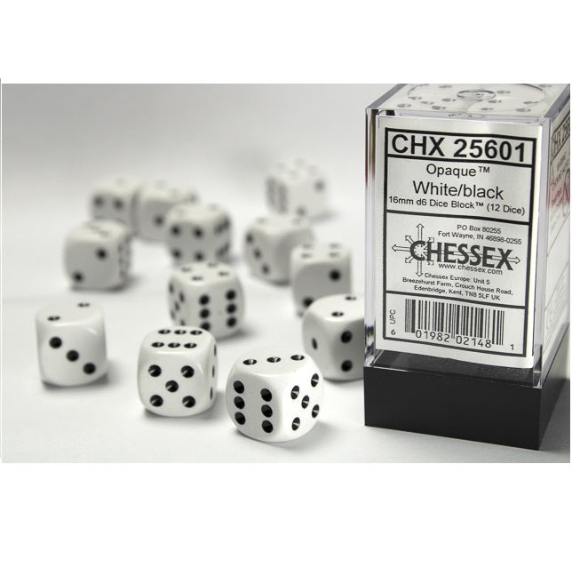 Dice - Chessex - 16mm D6 (12pc) - Opaque