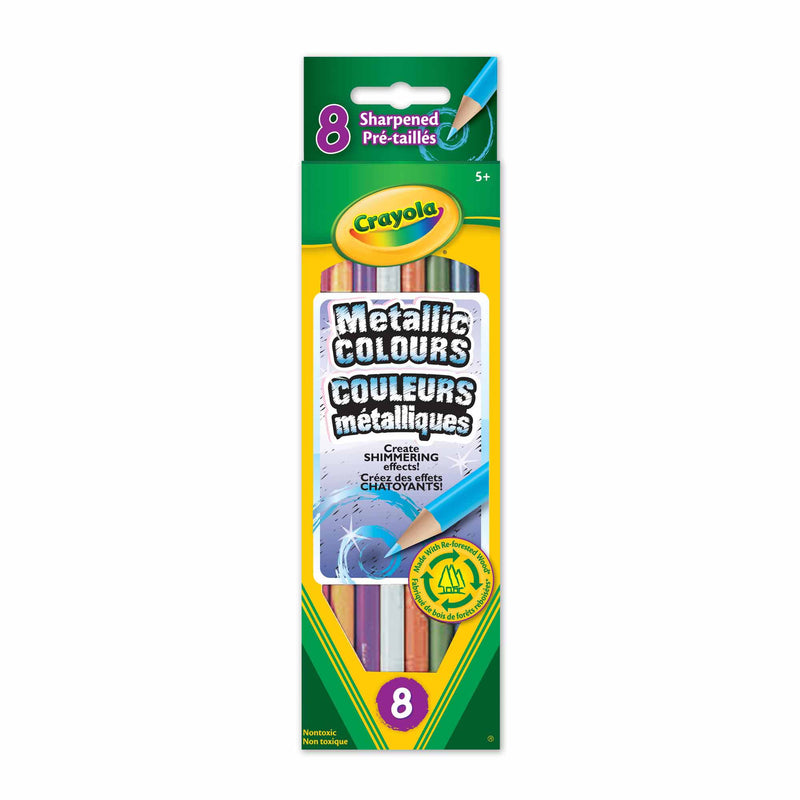 Crayola - Pencil Crayons, 8 Count - Metallic