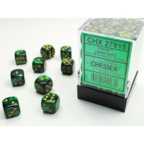 Dice - Chessex -12mm D6 (36pc) - Scarab | Event Horizon Hobbies CA