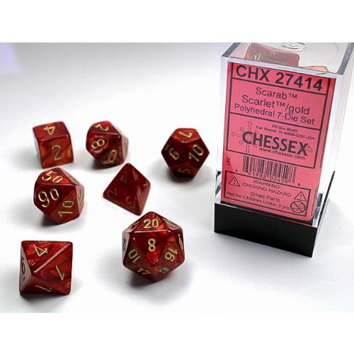 Dice - Chessex - Polyhedral (7pc) - Scarab | Event Horizon Hobbies CA