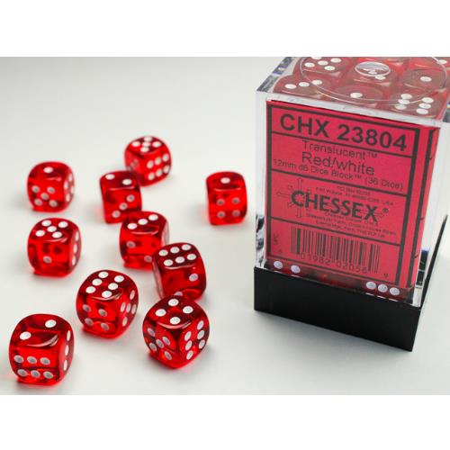 Dice - Chessex - 12mm D6 (36pc) - Translucent | Event Horizon Hobbies CA