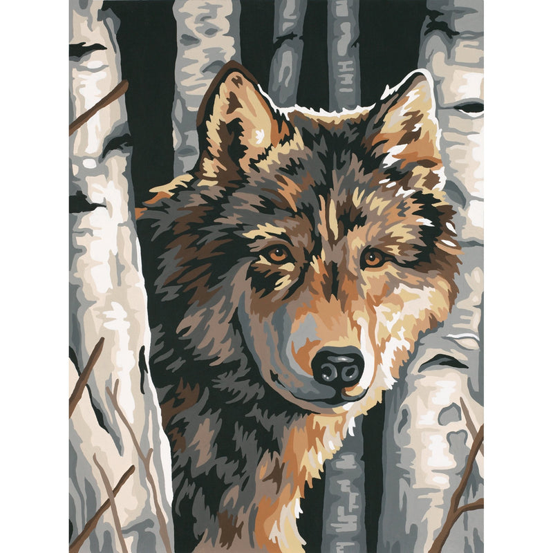 PaintWorks - Paint By Numbers - Wolf Among Birches